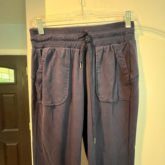 Casual Navy Blue Drawstring Sweats - Picture 2 of 5